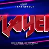霓虹锐影·立体“PLAYER”——红色金属光泽与动态光带的游戏美学