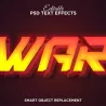 赛博霓虹·炽焰“WAR”——渐变光效与立体阴影的战争美学