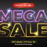 闪耀视觉，酷炫“MEGA SALE”闪电霓虹文字样式登场
