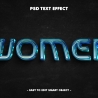 液态金属·幻蓝“WOMEN”——光泽渐变与立体轮廓的女性力量宣言
