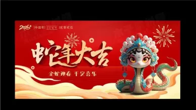 蛇年韵味2025：门头美陈高级设计效果预览