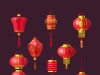 Premium Vector _中国红灯笼集传统亚洲新年红灯节与日本装饰