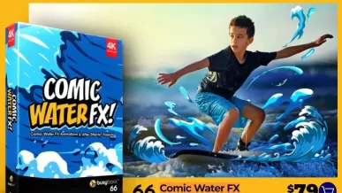 4K视频素材 109个二维卡通液体水流波浪翻腾MG特效动画 +AE模板 Comic Water FX