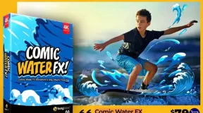 4K视频素材 109个二维卡通液体水流波浪翻腾MG特效动画 +AE模板 Comic Water FX