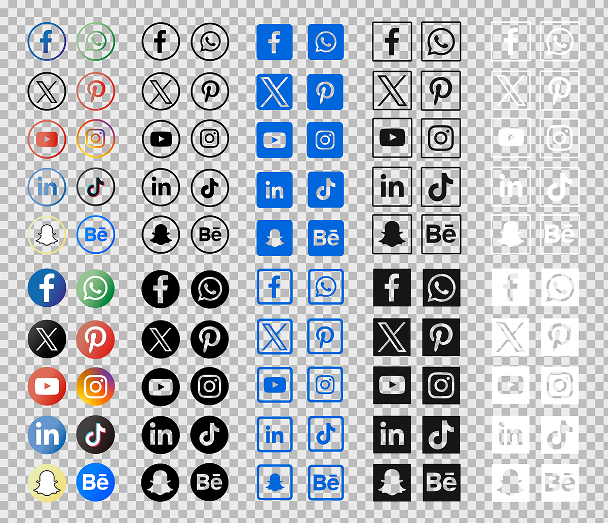 Collection of coloured logos and social media forms on a transparent background.jpg