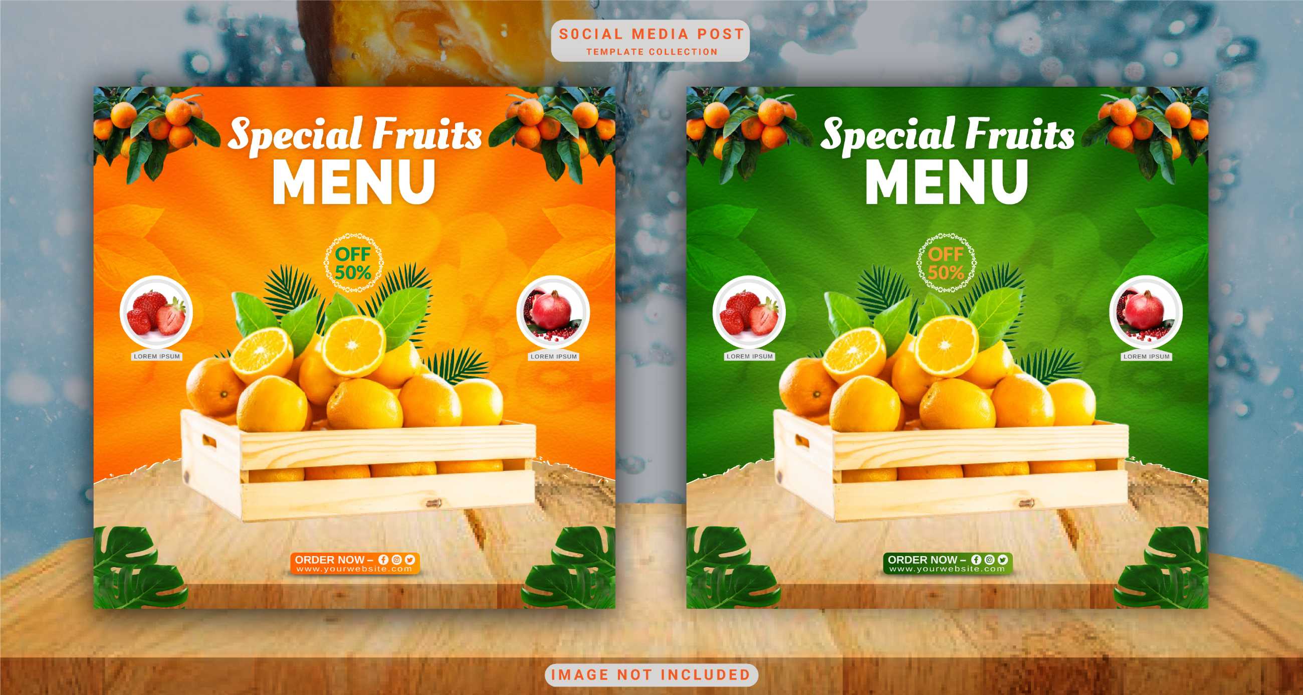 特别水果菜单(印)旗广告概念社交媒体张贴模板