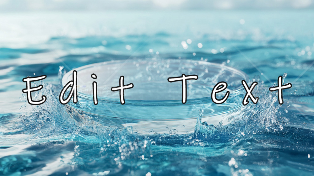 水波文字背景图，清新灵动惹人爱.jpg