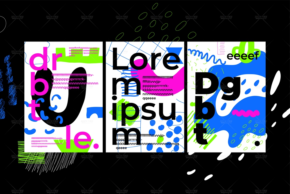多彩抽象字母排版，开启设计创意狂欢.jpg