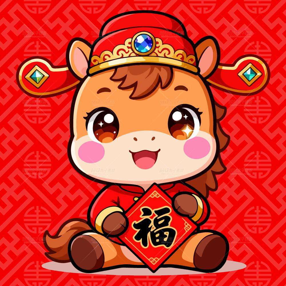 萌马送福迎新岁，喜庆艺术贺新年.jpg