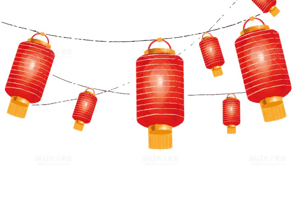 红色免扣灯笼素材，渲染传统喜庆.jpg