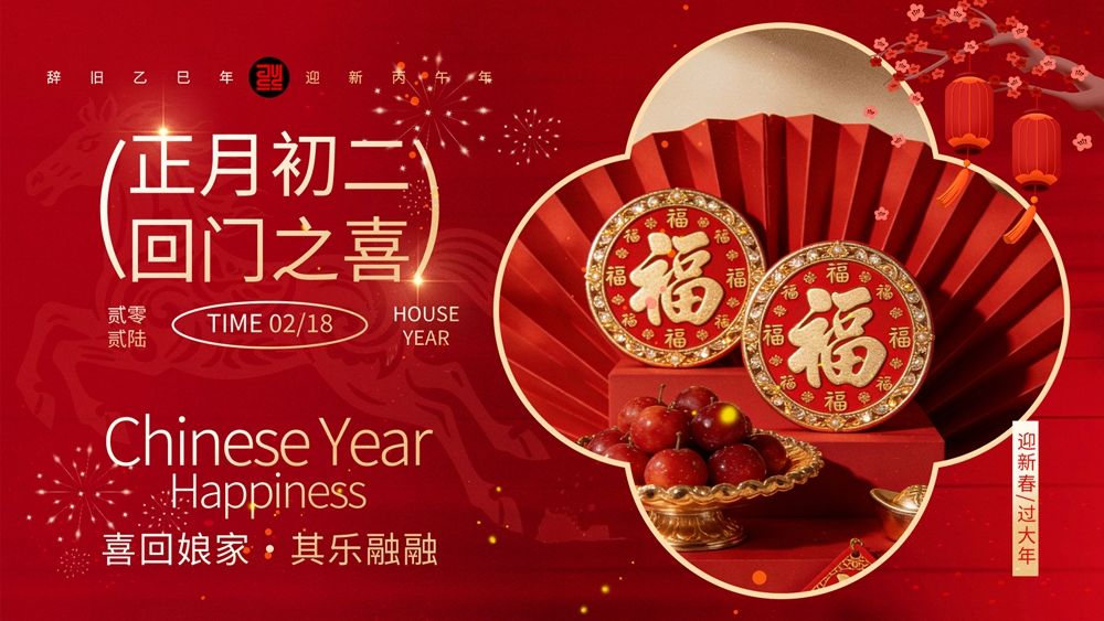 初二回门：喜乐新春年俗海报.webp