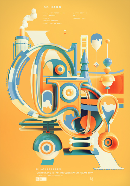peter tarka typography illustration