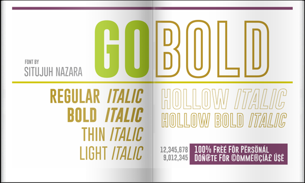Gobold free font by FontVila in 25 New Free Fonts and Typefaces for September 2013