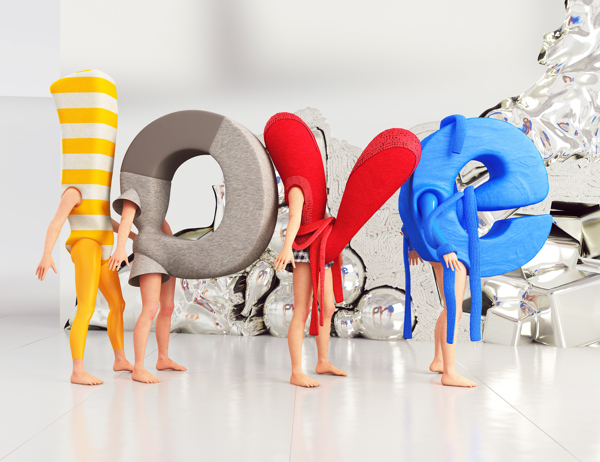 Love 3D in Crazy Typography by Chris LaBrooy