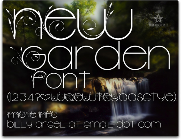 New Garden free font by FontVila in 25 New Free Fonts and Typefaces for September 2013