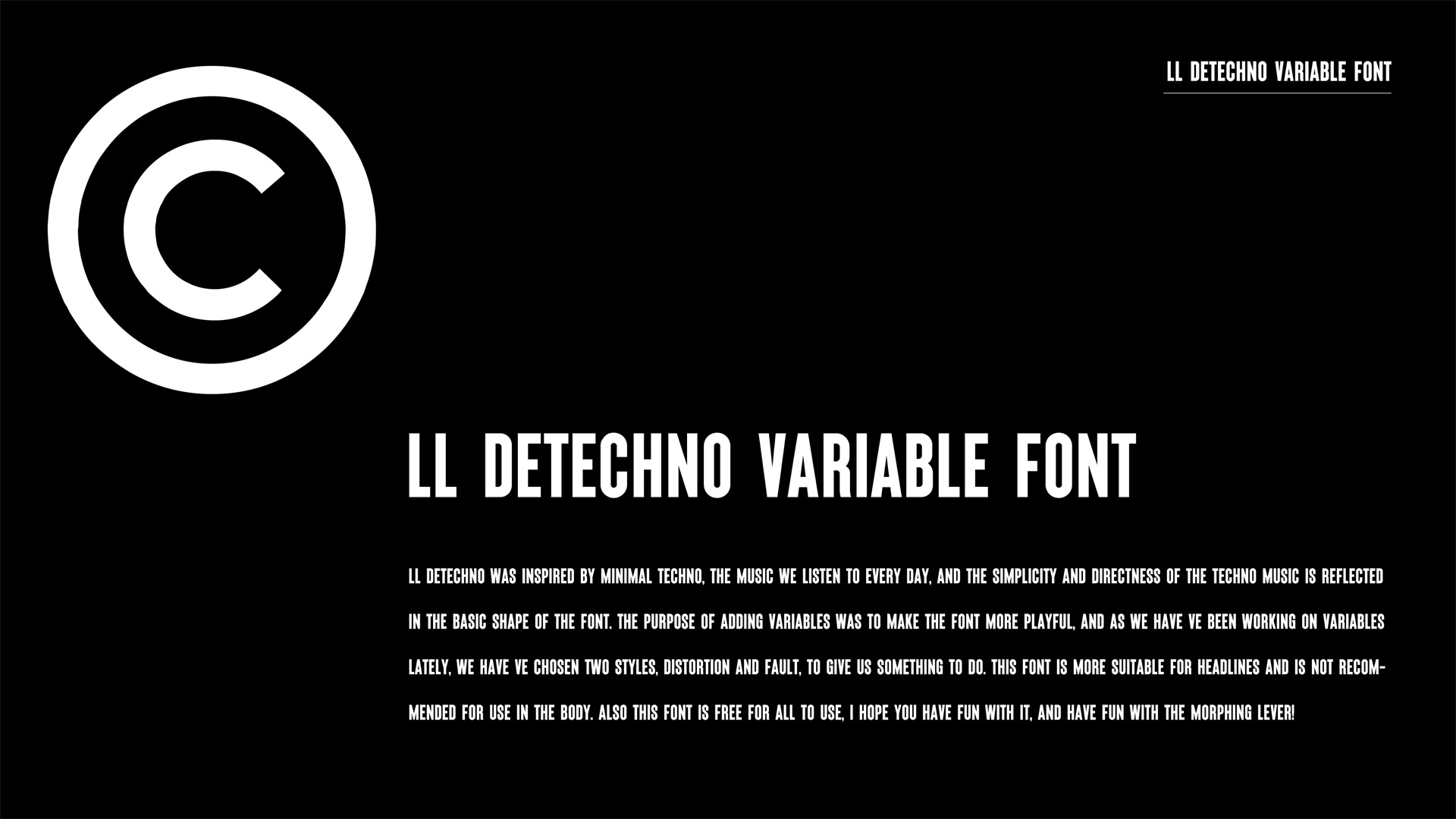 免费可商用！西文可变字体 LL DEtechno 打包下载