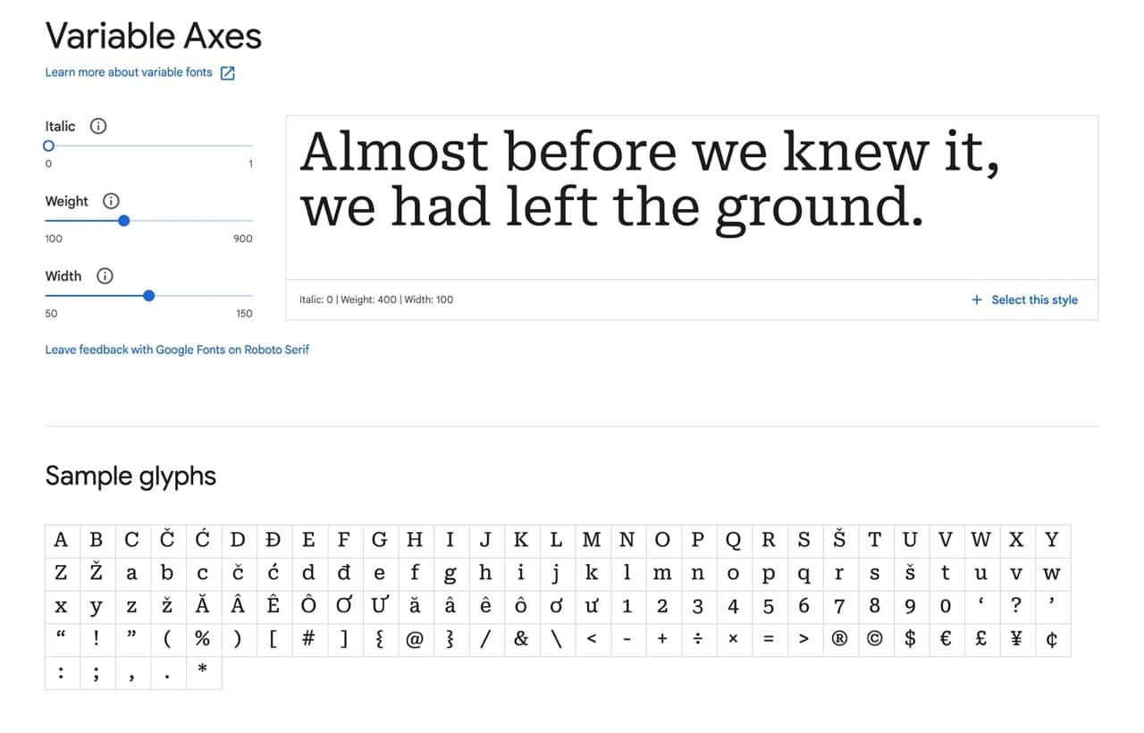 9种字重！谷歌推出免费英文衬线字体Roboto Serif（已打包）