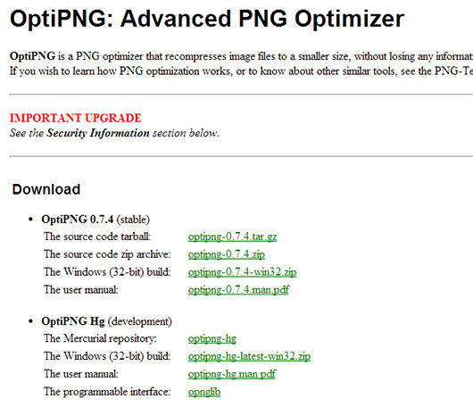 OptiPNG: Advanced PNG Optimizer