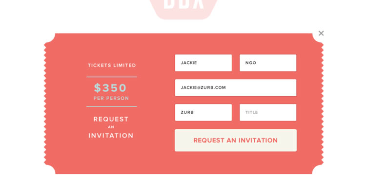 Sign Up Modal Form from Dropbox - DBX