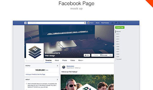 facebook-page-mockup 网页模板