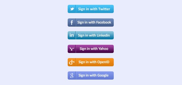Social Sign in Buttons