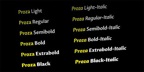 英文字体: prozafont下载