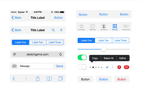 UI设计素：材iOS-7-UI-Kit-Lite