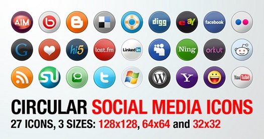 Circular Social Media Icons