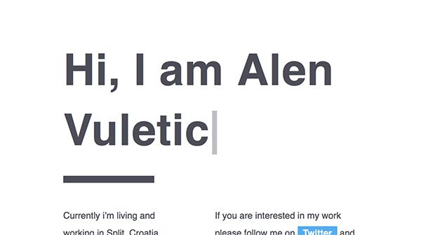 网页设计欣赏：Alen Vuletic