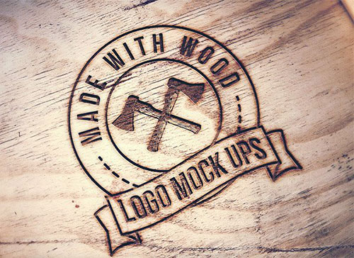 Engraved Wood Mockup