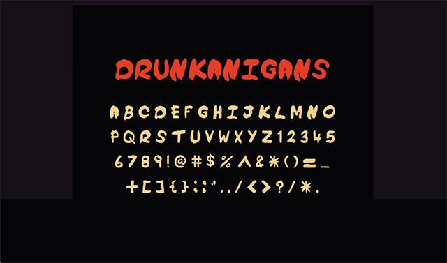 英文字体 drunkanigans