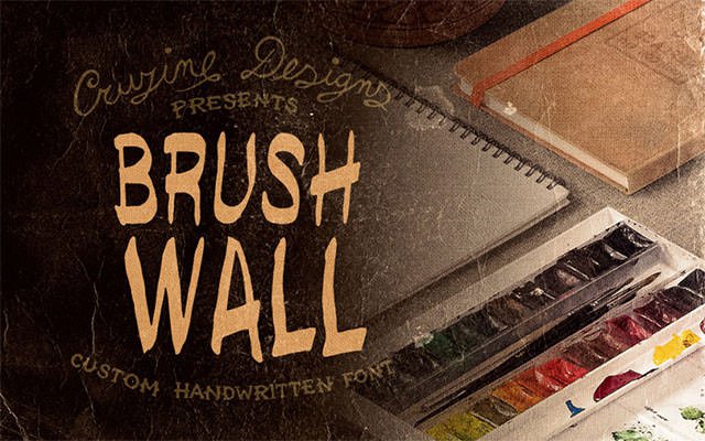 英文字体 brush-wall-font