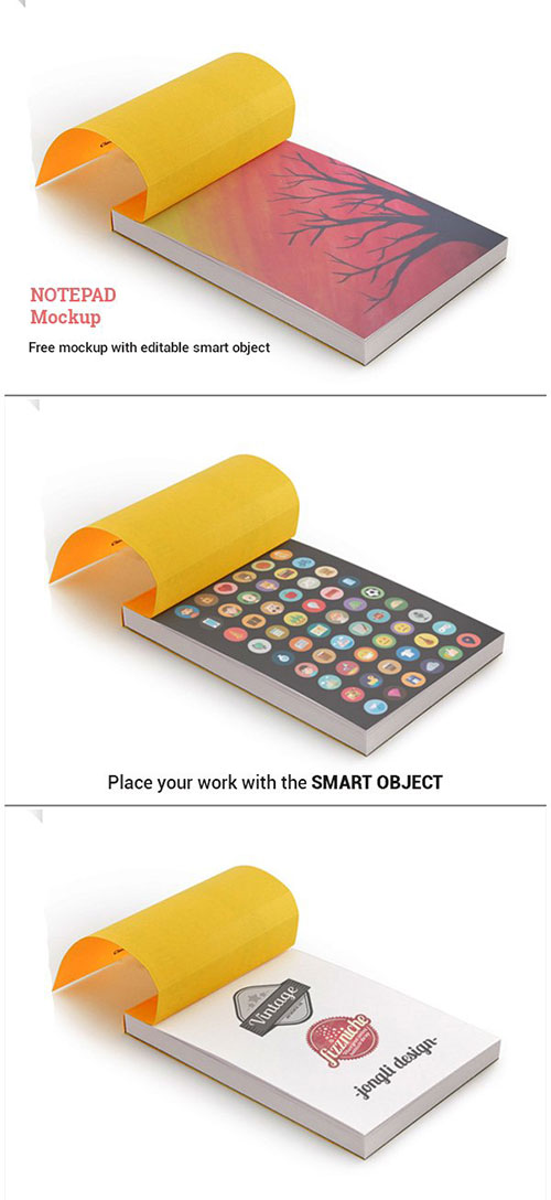 Free NotePad MockUp PSD