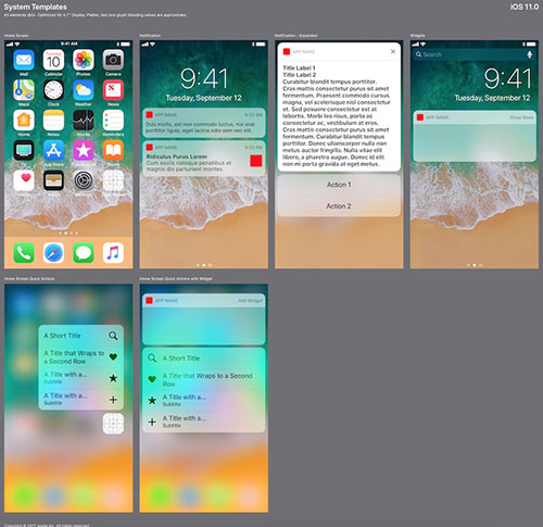 iOS 11 系统模板