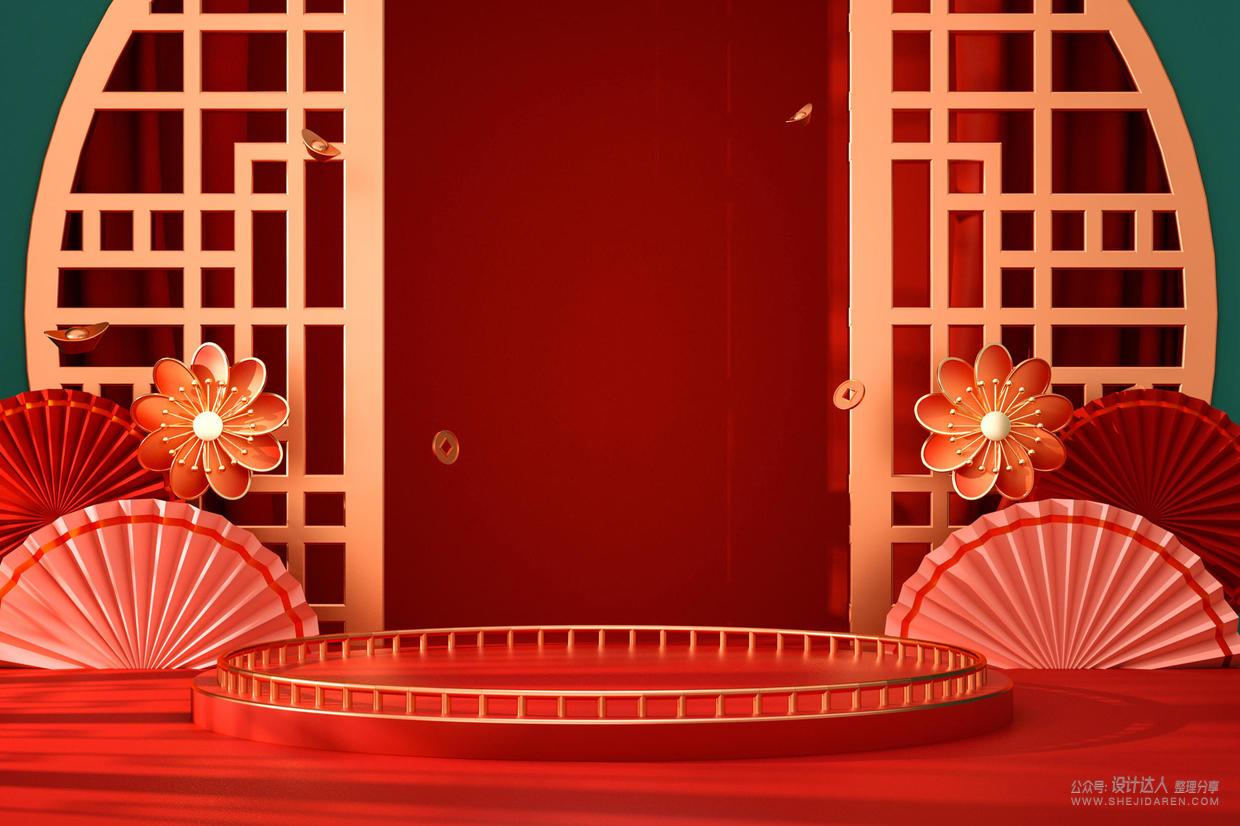 110套高质量的国潮C4D场景模型