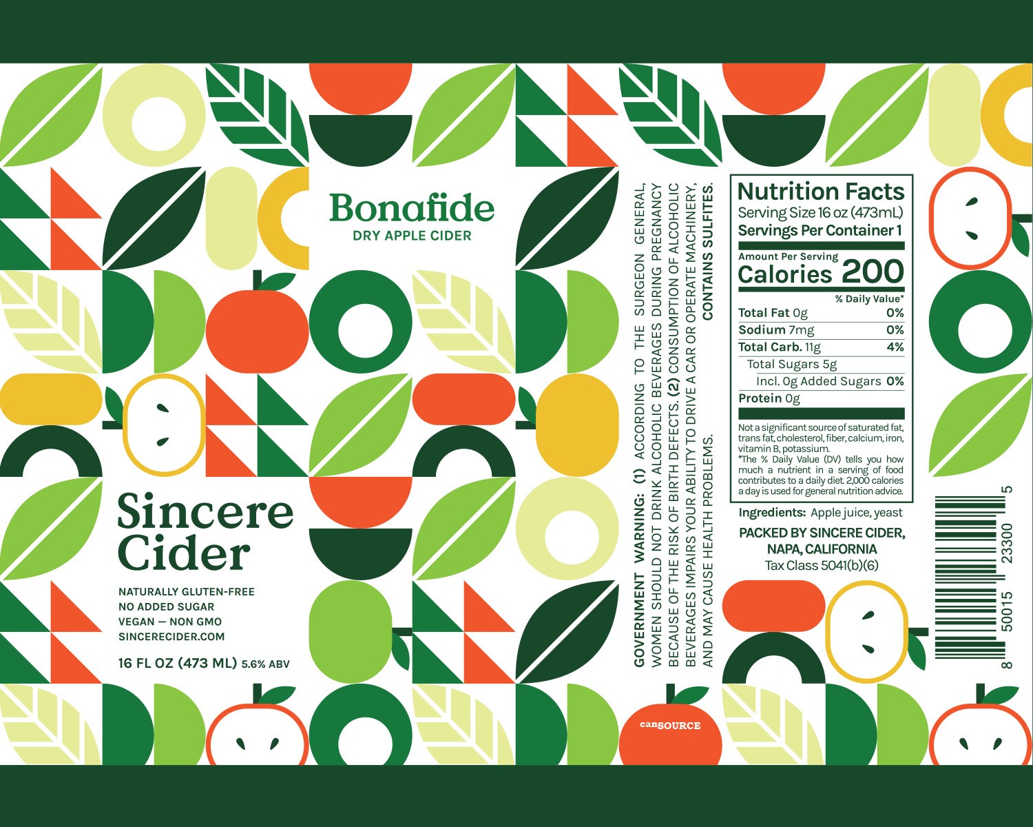 多彩清新的图案！Sincere Cider苹果酒包装设计