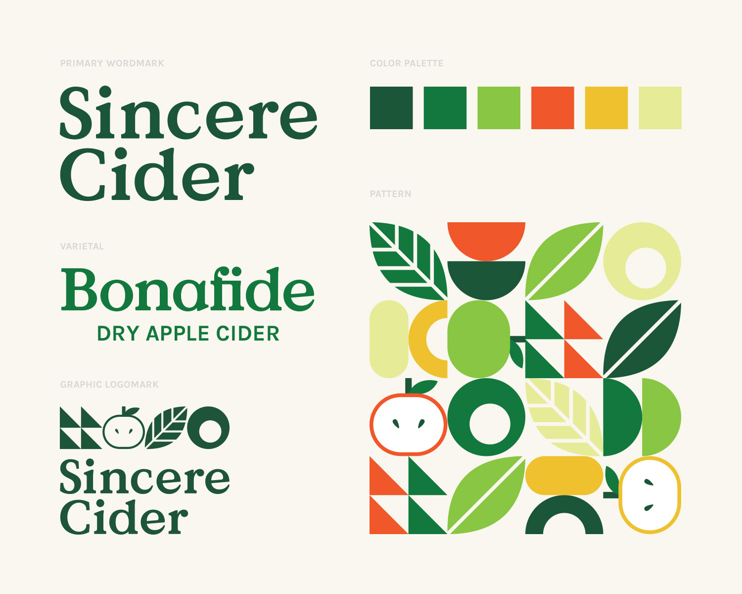 多彩清新的图案！Sincere Cider苹果酒包装设计